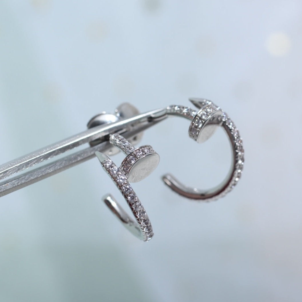 [ECHO ]JUSTE EARRINGS 12.75MM SILVER DIAMOND