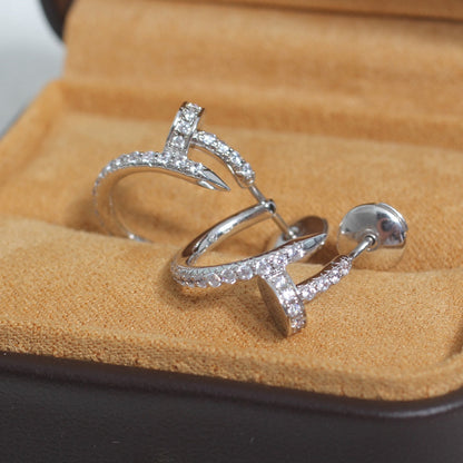 [ECHO ]JUSTE EARRINGS 12.75MM SILVER DIAMOND