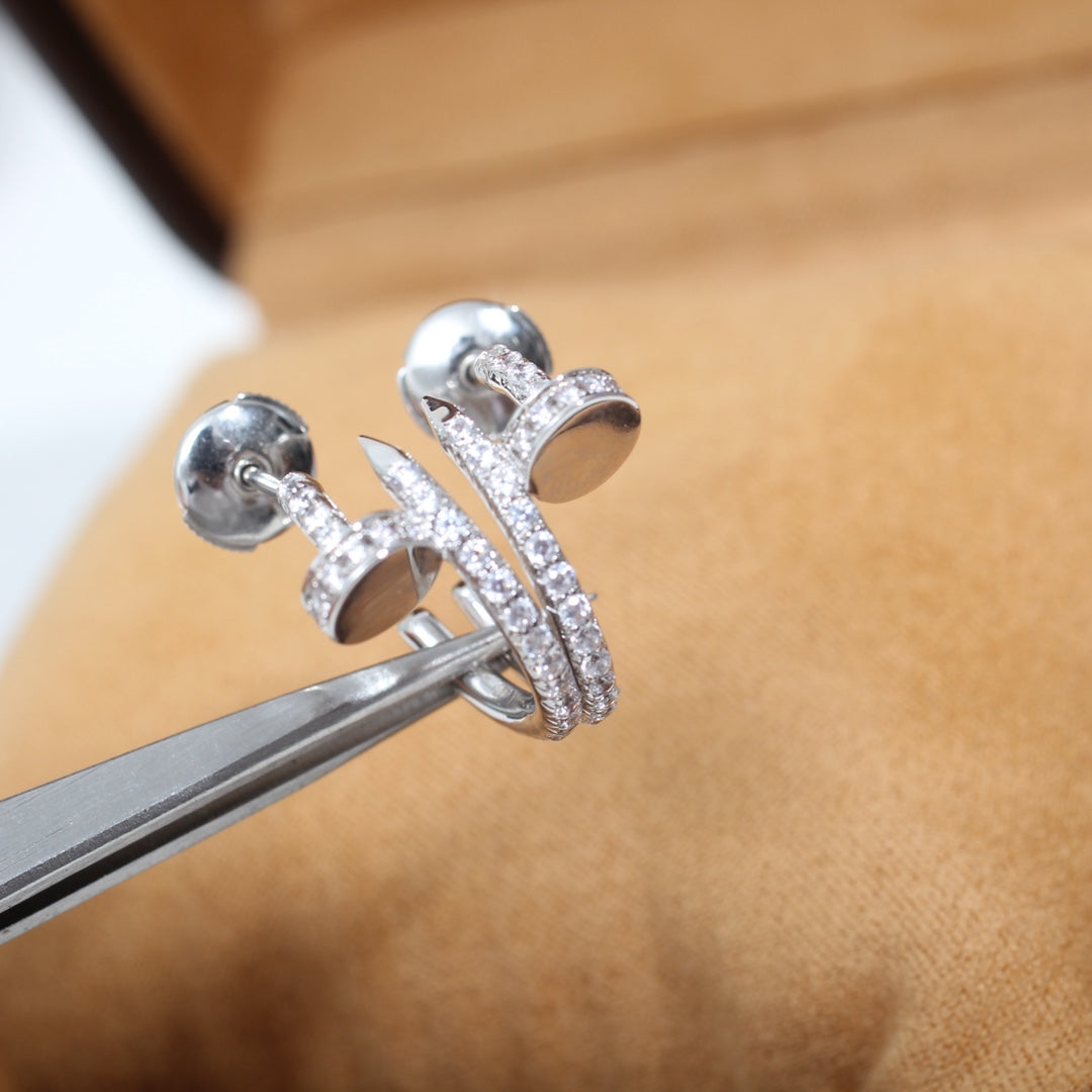 [ECHO ]JUSTE EARRINGS 12.75MM SILVER DIAMOND