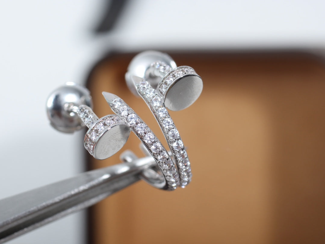 [ECHO ]JUSTE EARRINGS 12.75MM SILVER DIAMOND