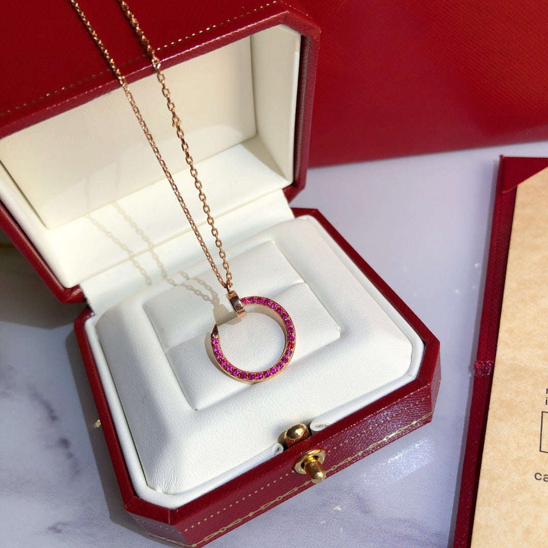[ECHO ]JUSTE NECKLACE GOLD RED DIAMONDS