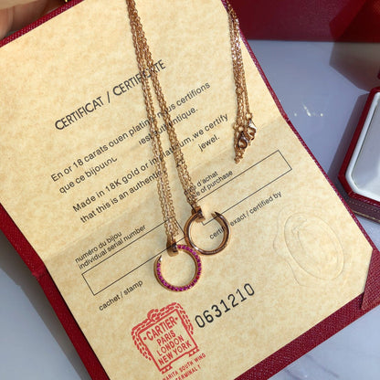 [ECHO ]JUSTE NECKLACE GOLD RED DIAMONDS