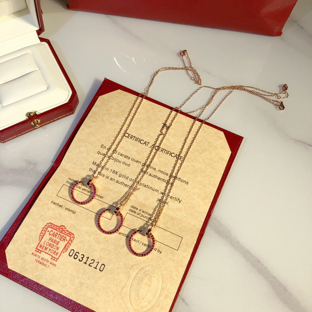 [ECHO ]JUSTE NECKLACE GOLD RED DIAMONDS