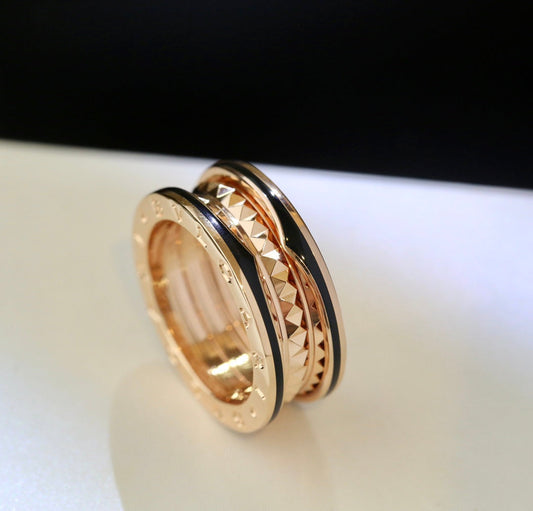 [ECHO ]ZERO 1 PINK GOLD BLACK CERAMIC RING