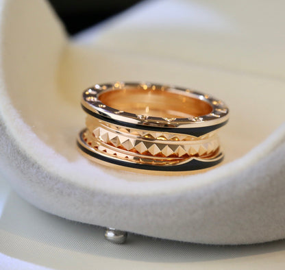 [ECHO ]ZERO 1 PINK GOLD BLACK CERAMIC RING