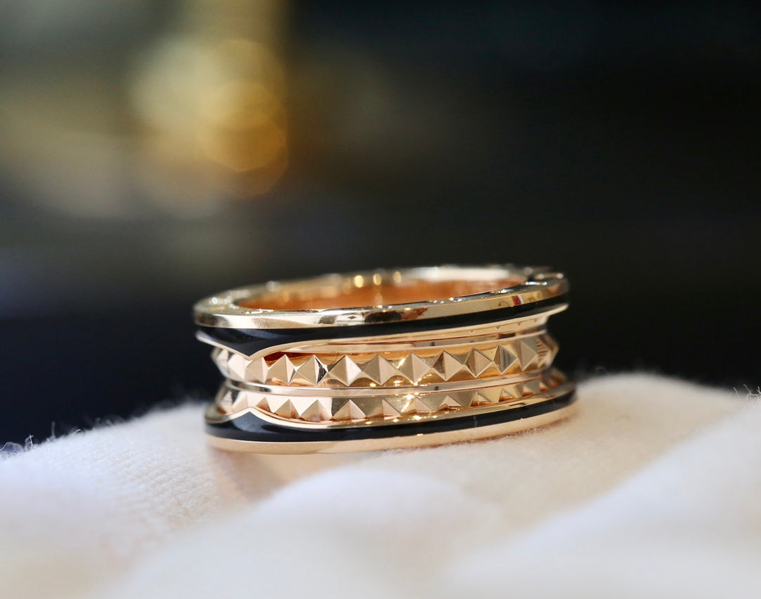 [ECHO ]ZERO 1 PINK GOLD BLACK CERAMIC RING