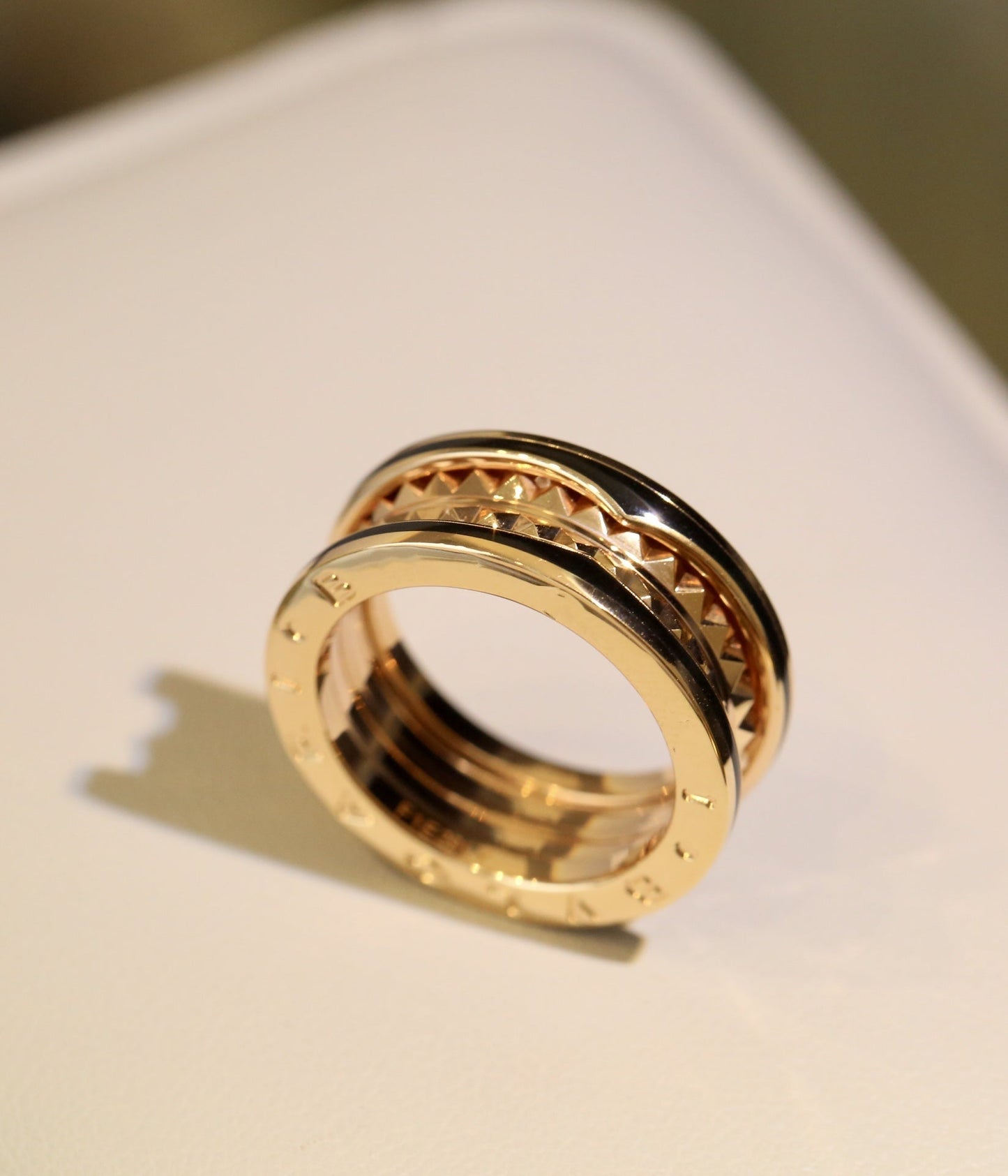 [ECHO ]ZERO 1 PINK GOLD BLACK CERAMIC RING
