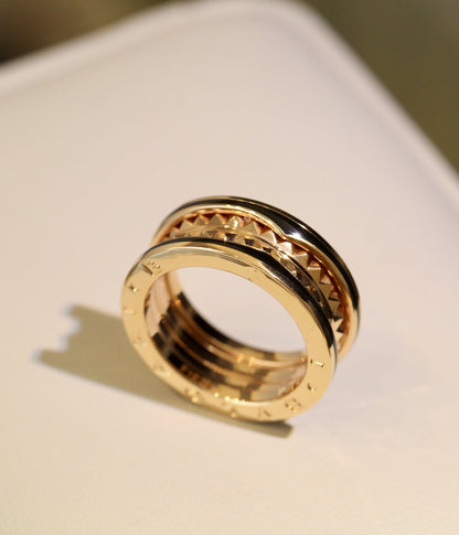 [ECHO ]ZERO 1 PINK GOLD BLACK CERAMIC RING