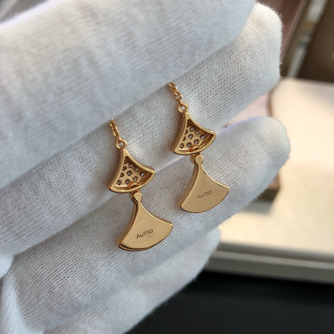 [ECHO ]DREAM EARRINGS 3 MOTIFS DIAMOND MOP PINK GOLD