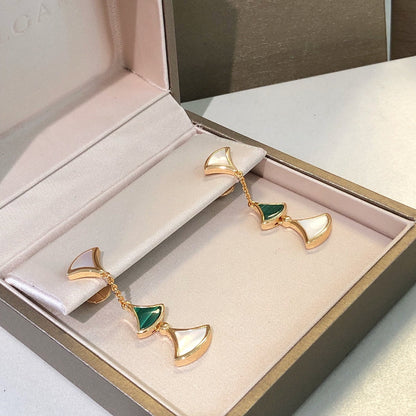 [ECHO ]DREAM EARRINGS 3 MOTIFS MALACHITE MOP PINK GOLD