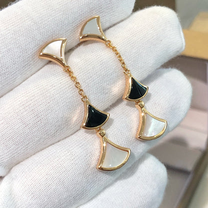 [ECHO ]DREAM EARRINGS 3 MOTIFS ONYX MOP PINK GOLD