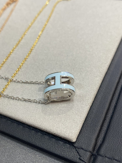 [ECHO ]POP H LIGHT BLUE NECKLACE