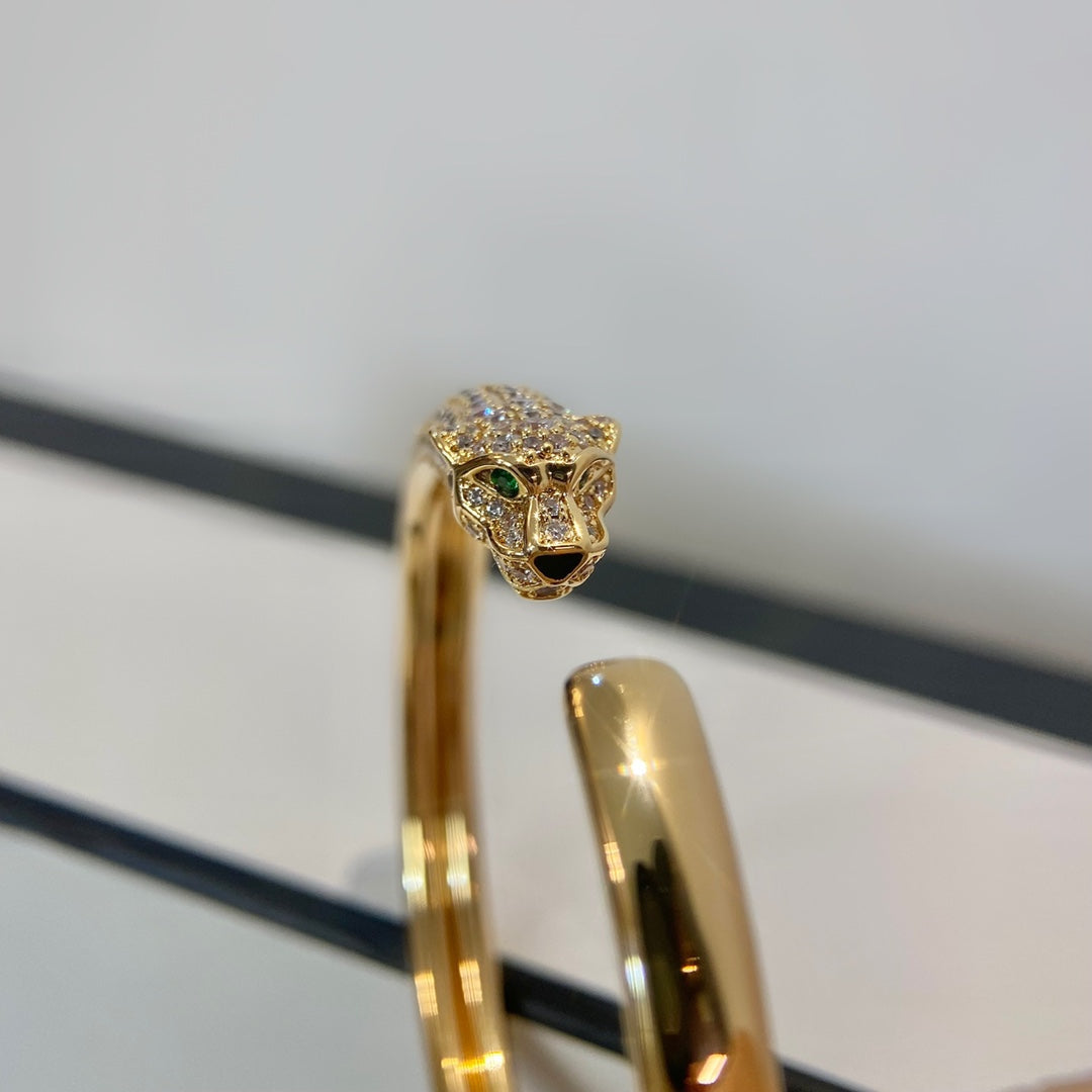 [ECHO ]PANTHERE GOLD DIAMOND OPEN BRACELET