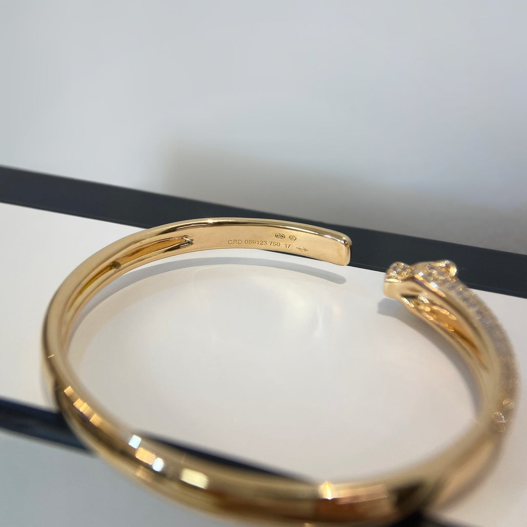 [ECHO ]PANTHERE GOLD DIAMOND OPEN BRACELET