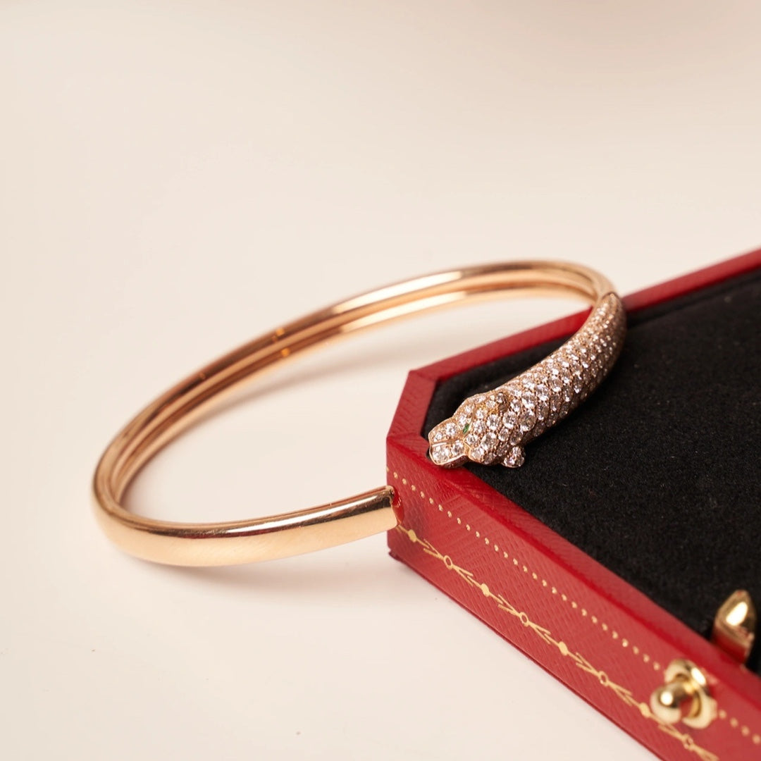 [ECHO ]PANTHERE ROSE GOLD DIAMOND OPEN BRACELET