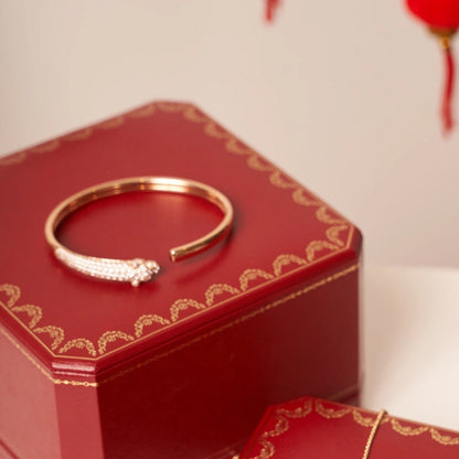 [ECHO ]PANTHERE ROSE GOLD DIAMOND OPEN BRACELET