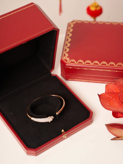 [ECHO ]PANTHERE ROSE GOLD DIAMOND OPEN BRACELET