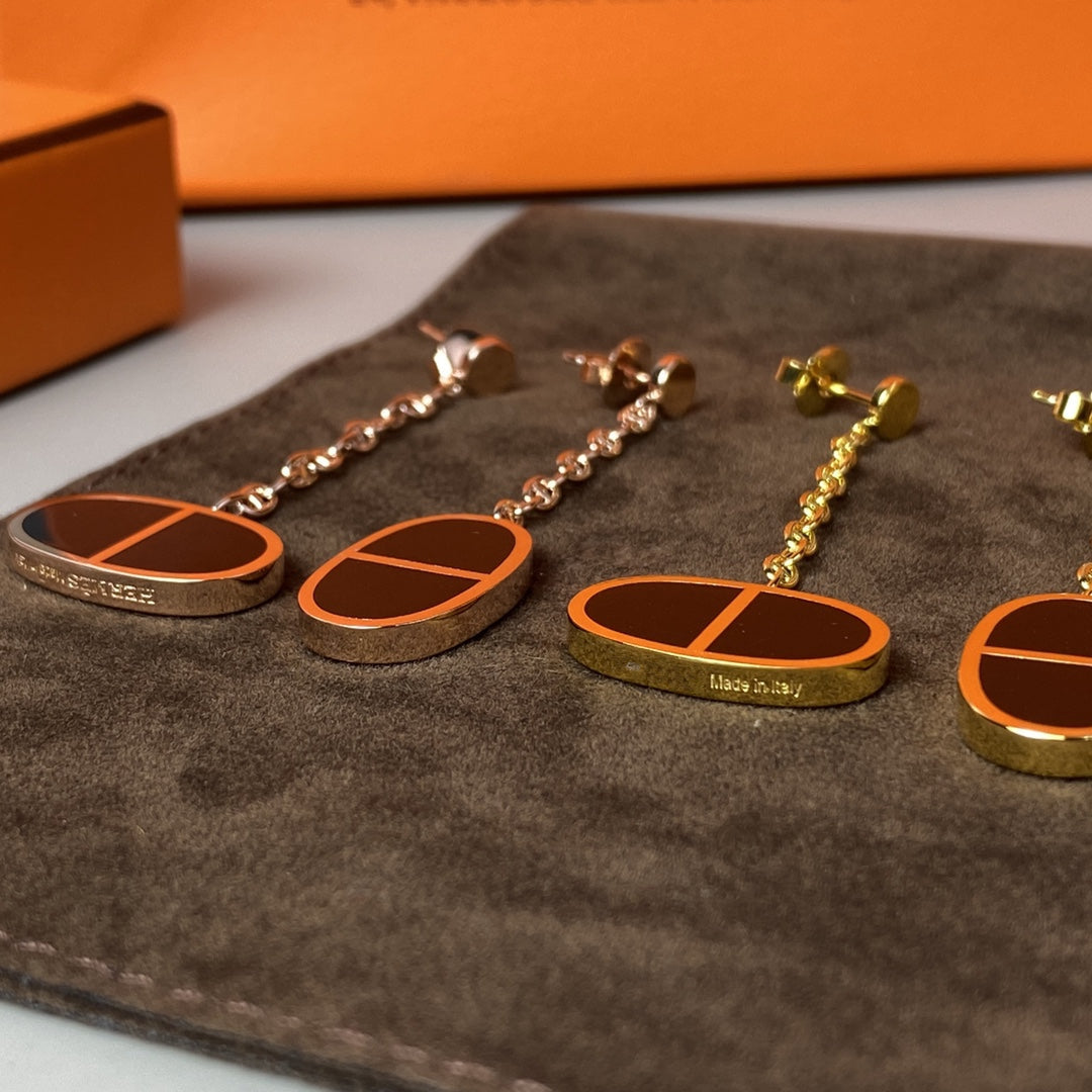 [ECHO ]CHAINE VERSO BLACK CERAMIC EARRINGS