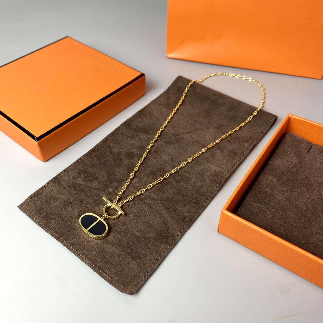 [ECHO ]CHAINE VERSO BLACK CERAMIC NECKLACE