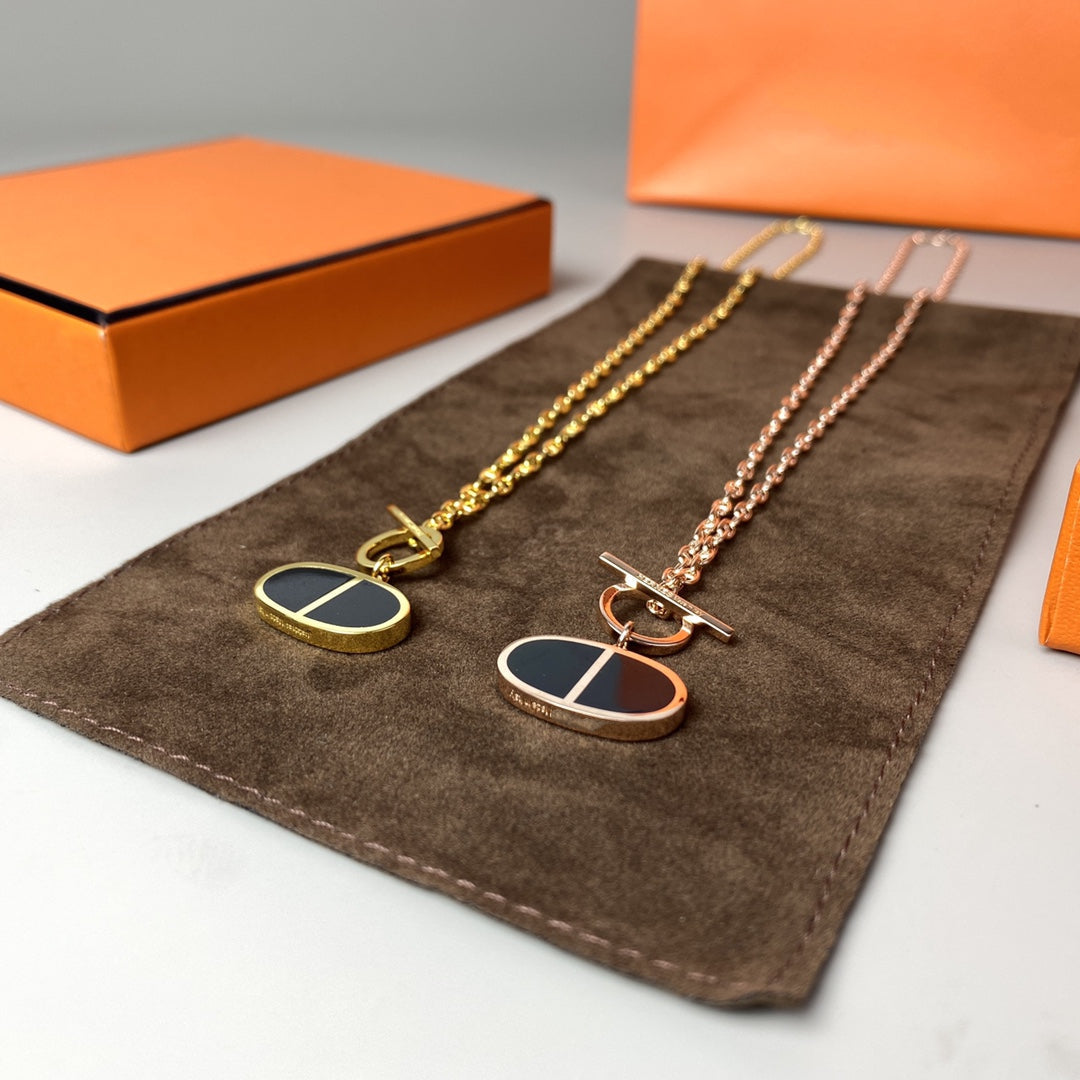 [ECHO ]CHAINE VERSO BLACK CERAMIC NECKLACE