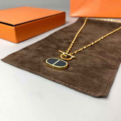 [ECHO ]CHAINE VERSO BLACK CERAMIC NECKLACE