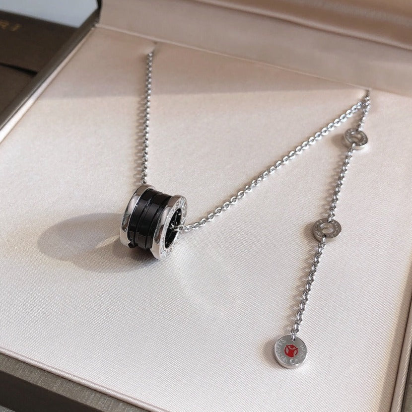 [ECHO ]ZERO 1 BLACK CERAMIC SILVER NECKLACE