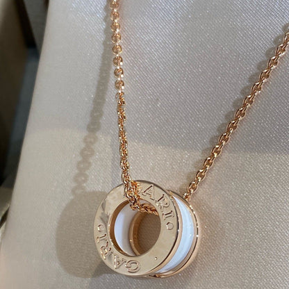 [ECHO ]ZERO 1 WHITE CERAMIC PINK GOLD NECKLACE