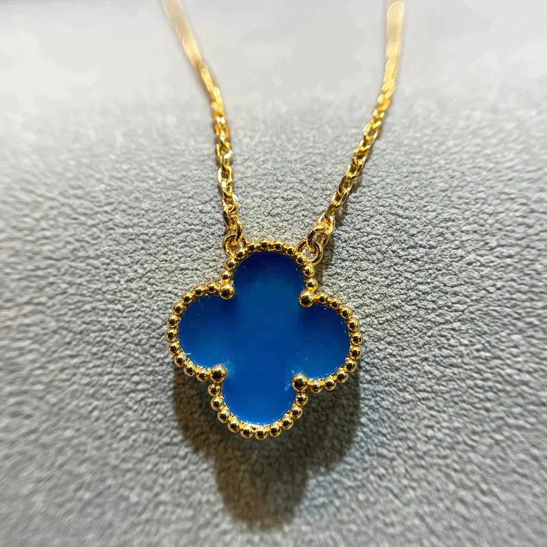 [ECHO ]CLOVER 15MM BLUE AGATE NECKLACE