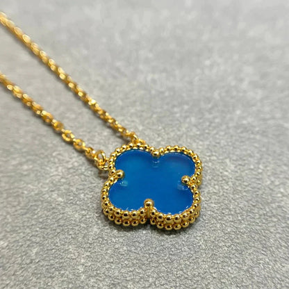 [ECHO ]CLOVER 15MM BLUE AGATE NECKLACE