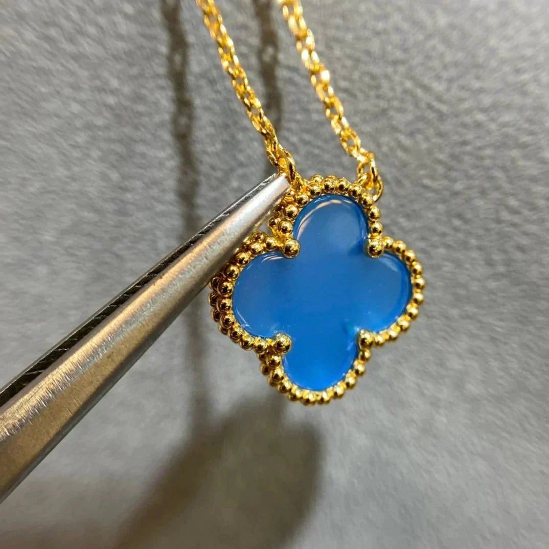 [ECHO ]CLOVER 15MM BLUE AGATE NECKLACE