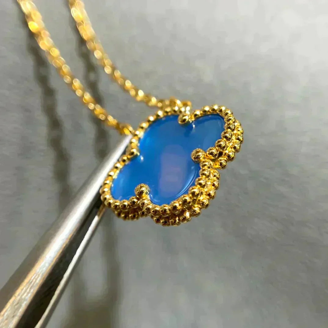 [ECHO ]CLOVER 15MM BLUE AGATE NECKLACE