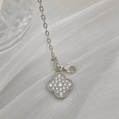 [ECHO ]CLOVER 5 MOTIFS SILVER DIAMONDS NECKLACE