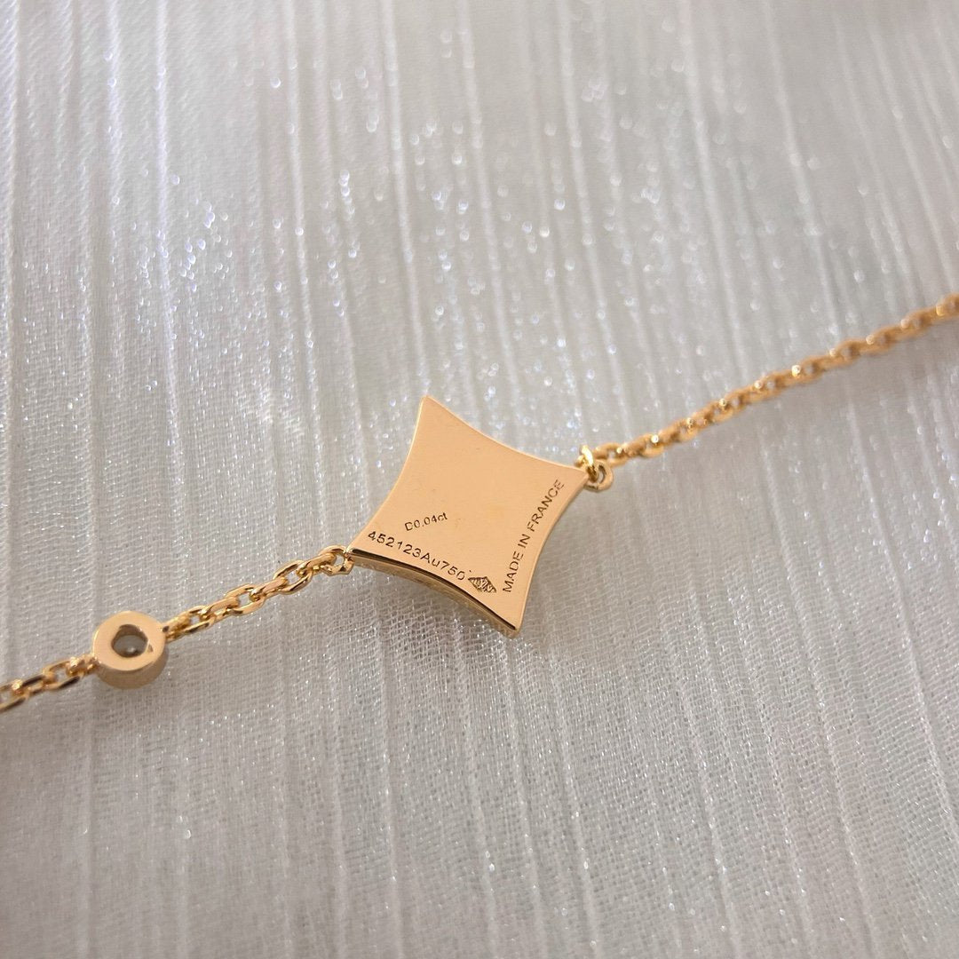 [ECHO ]COLOR STAR CARNELIAN PINK GOLD DIAMOND BRACELET