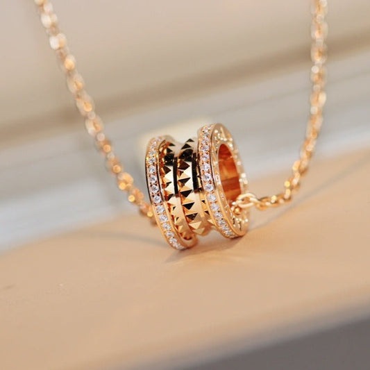 [ECHO ]ZERO 1 ROCK PEDANT PINK GOLD NECKLACE