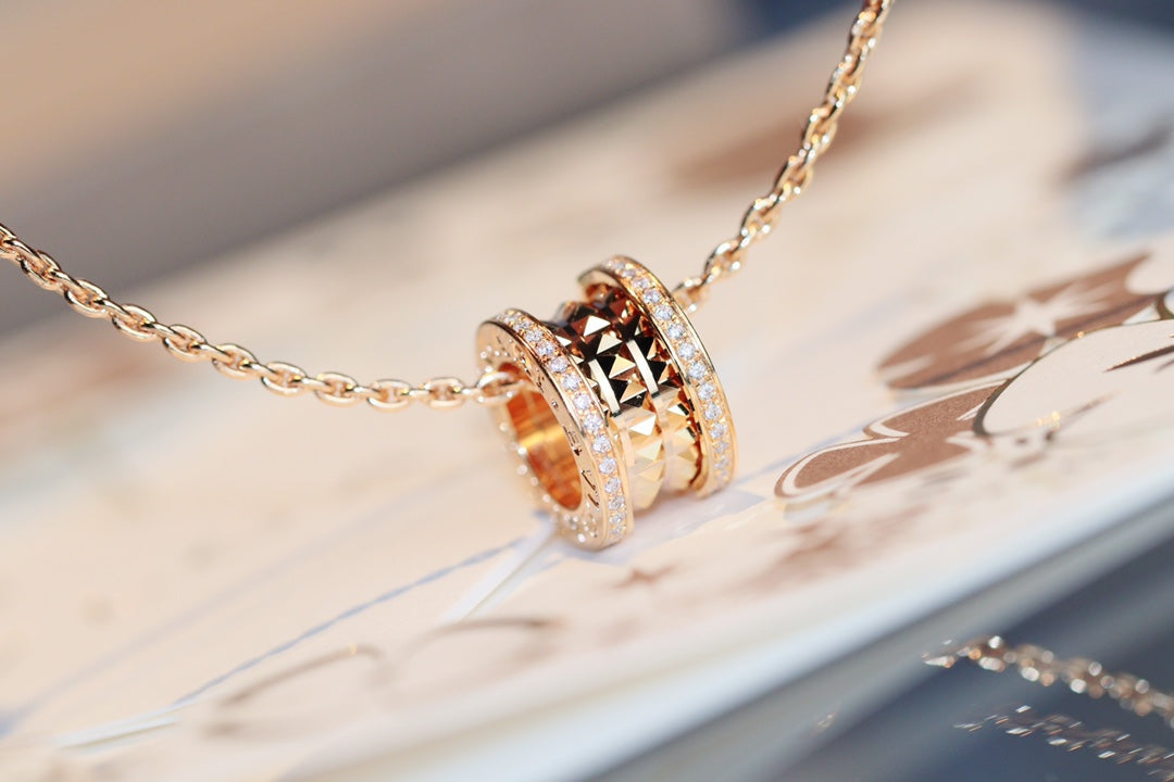 [ECHO ]ZERO 1 ROCK PEDANT PINK GOLD NECKLACE