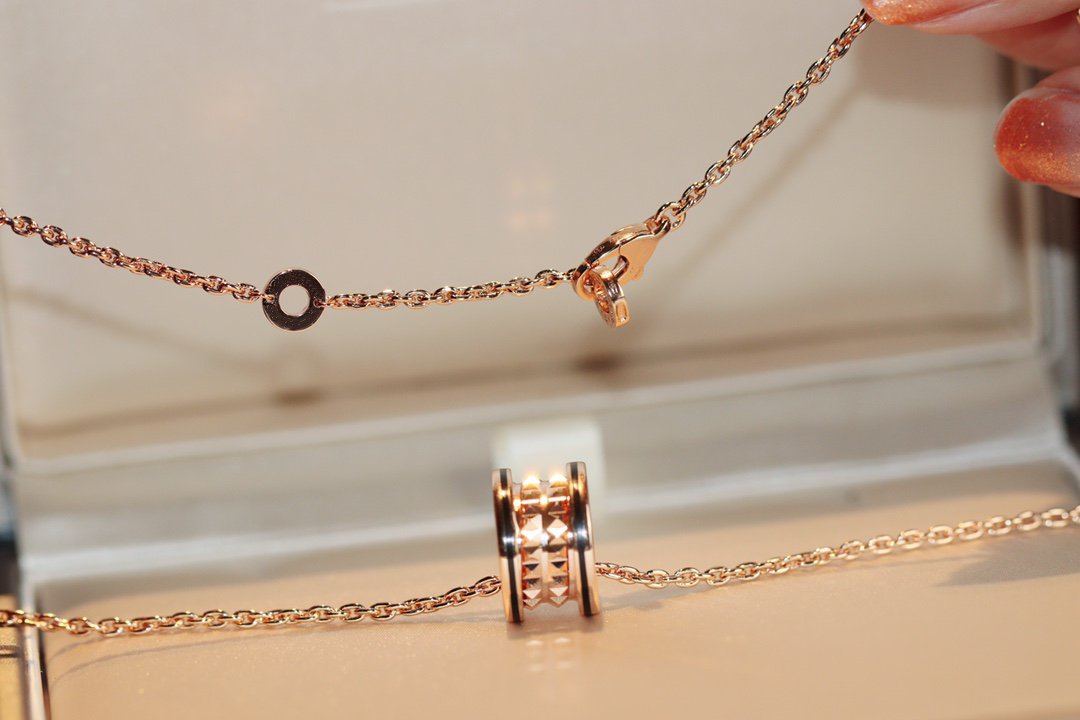 [ECHO ]ZERO 1 ROCK PEDANT PINK GOLD BLACK NECKLACE