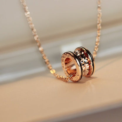 [ECHO ]ZERO 1 ROCK PEDANT PINK GOLD BLACK NECKLACE