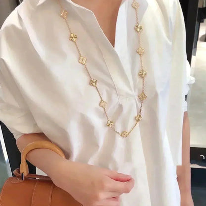 [ECHO ]CLOVER 20 MOTIFS LASER DIAMOND NECKLACE