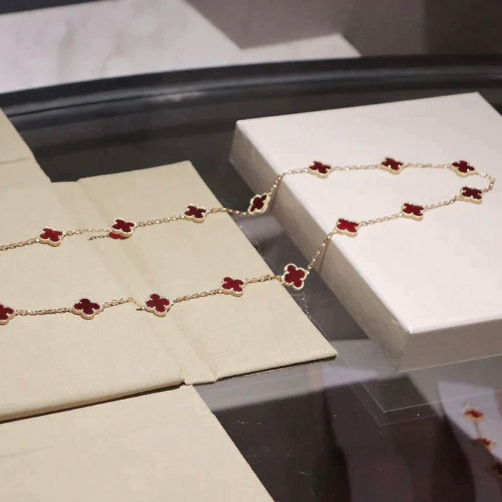 [ECHO ]CLOVER 20 MOTIFS CARNELIAN NECKLACE