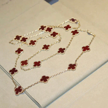[ECHO ]CLOVER 20 MOTIFS CARNELIAN NECKLACE