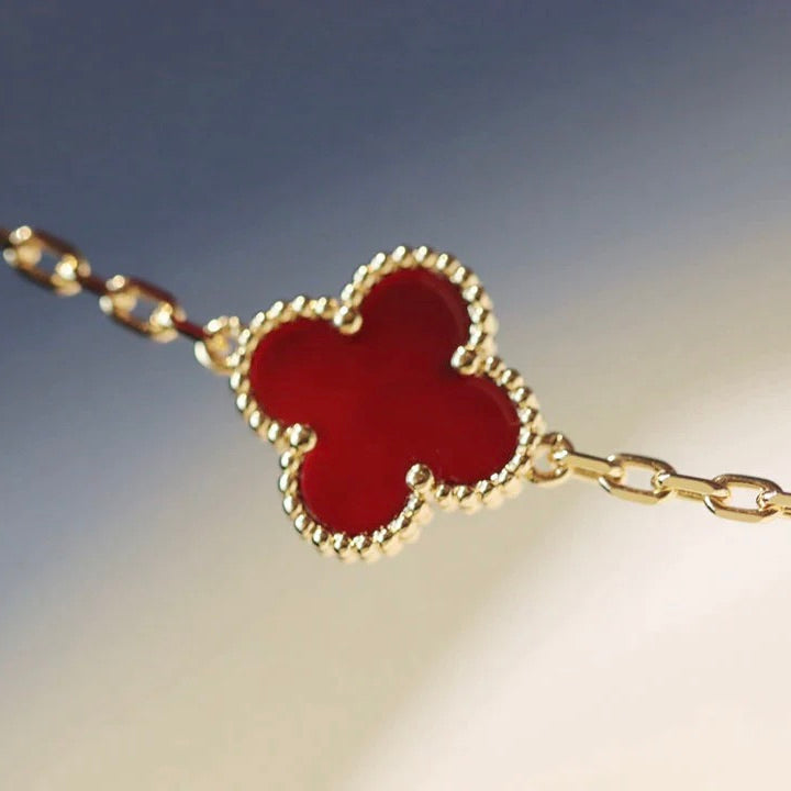 [ECHO ]CLOVER 20 MOTIFS CARNELIAN NECKLACE