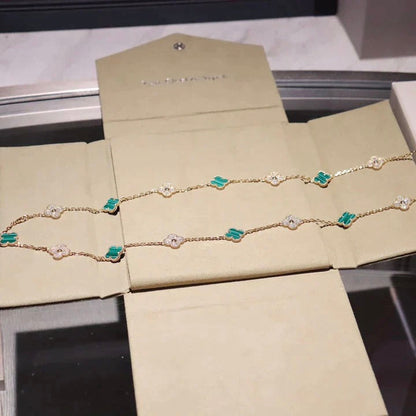 [ECHO ]CLOVER 20 MOTIFS MALACHITE DIAMOND NECKLACE