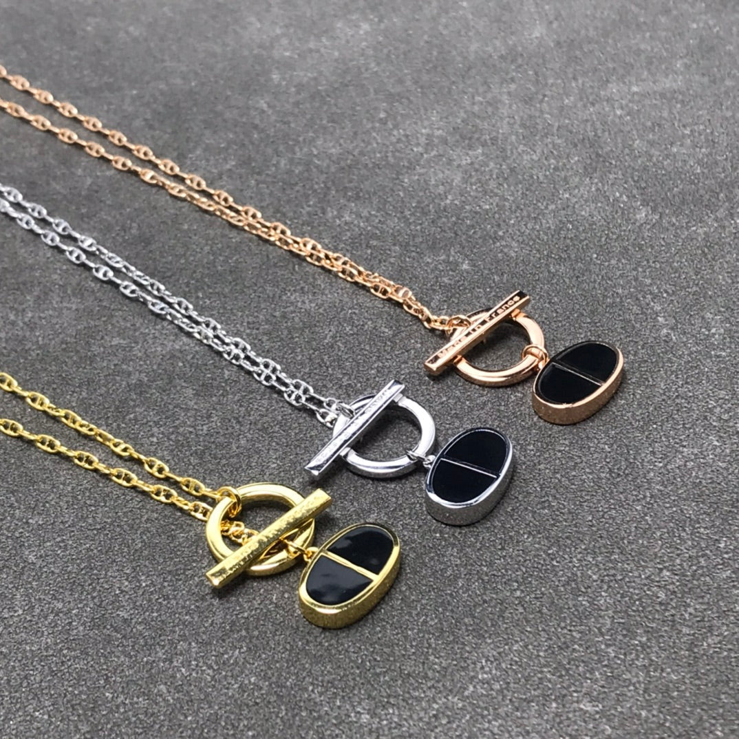 [ECHO ]CHAINE VERSO BLACK CERAMIC  NECKLACE