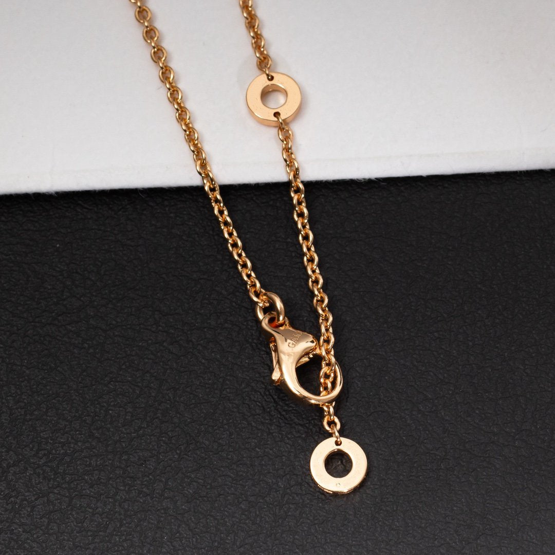 [ECHO ]ZERO 1 WHITE CERAMIC PINK GOLD DIAMOND NECKLACE