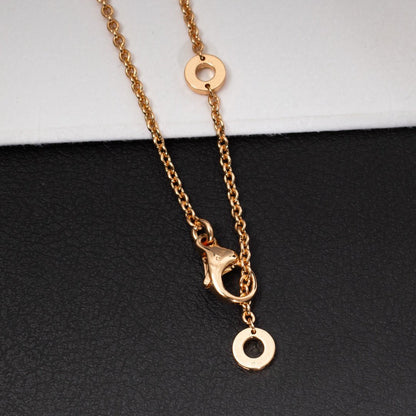 [ECHO ]ZERO 1 WHITE CERAMIC PINK GOLD DIAMOND NECKLACE