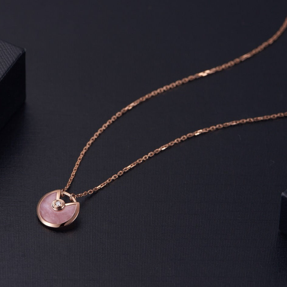 [ECHO ]AMULETTE ROSE GOLD PINK MOP NECKLACE