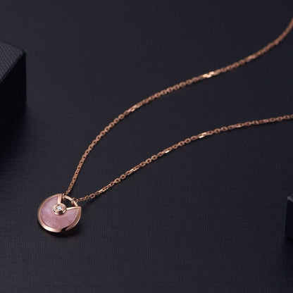 [ECHO ]AMULETTE ROSE GOLD PINK MOP NECKLACE