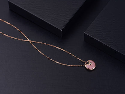 [ECHO ]AMULETTE ROSE GOLD PINK MOP NECKLACE