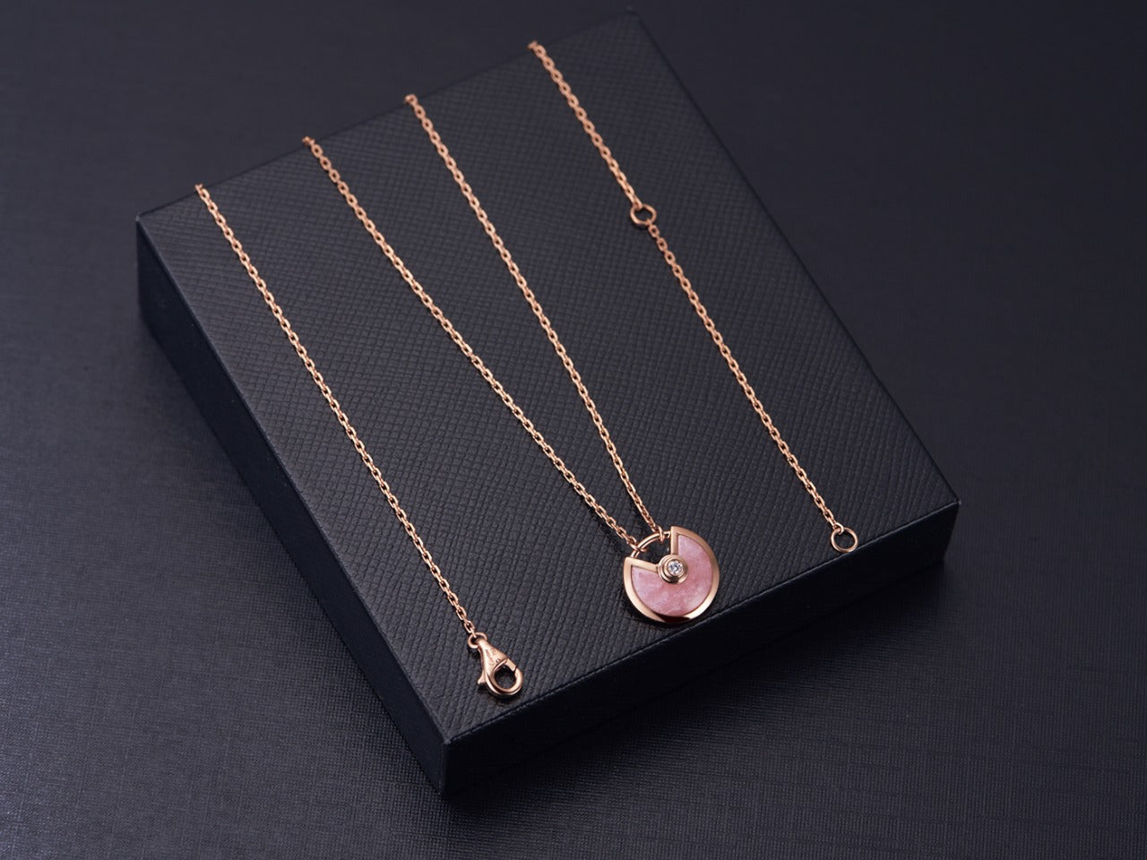 [ECHO ]AMULETTE ROSE GOLD PINK MOP NECKLACE