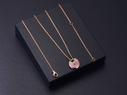 [ECHO ]AMULETTE ROSE GOLD PINK MOP NECKLACE